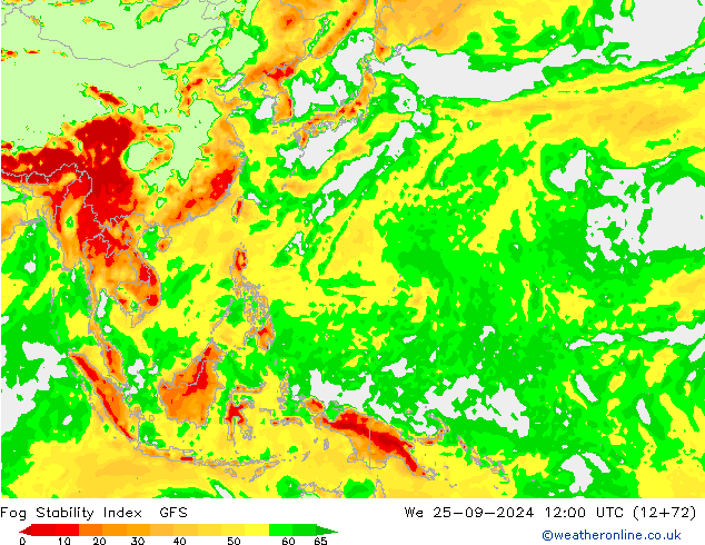 Fog Stability Index GFS We 25.09.2024 12 UTC