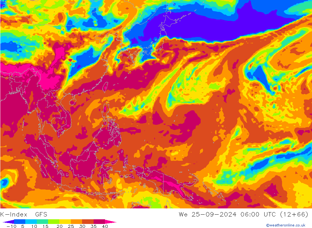 K-Index GFS mer 25.09.2024 06 UTC