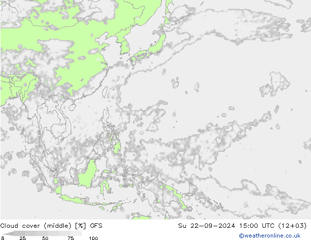 облака (средний) GFS Вс 22.09.2024 15 UTC