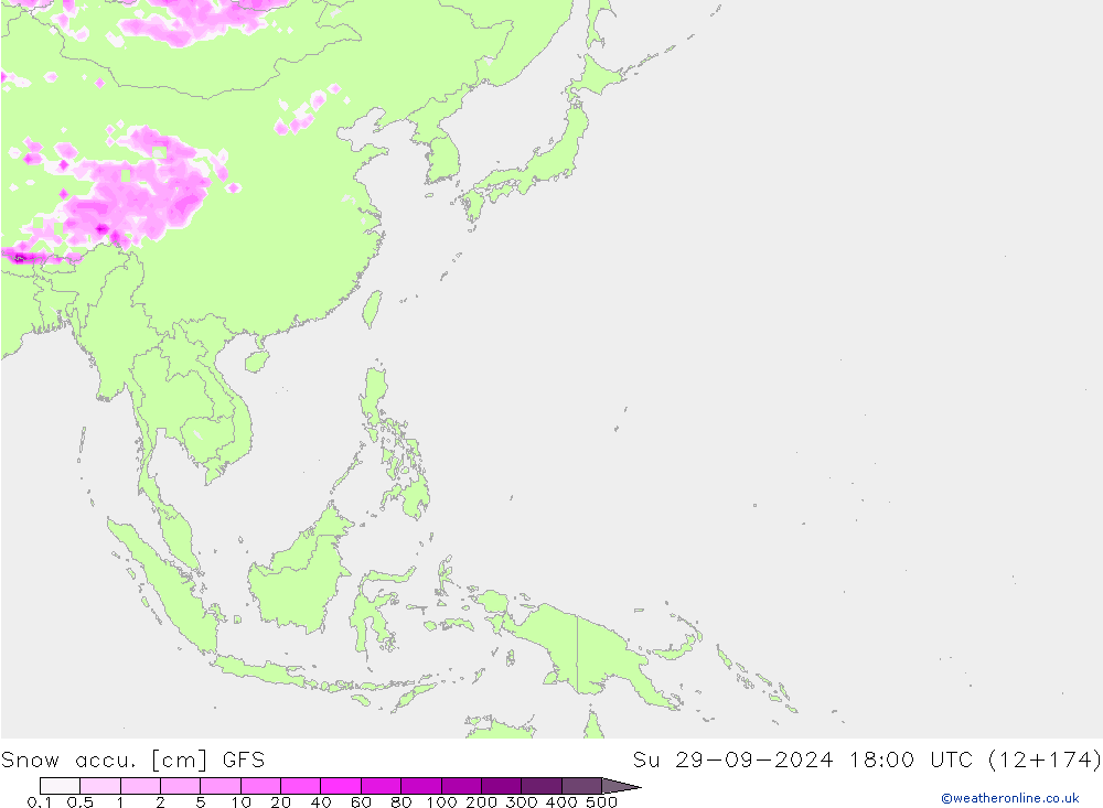 Snow accu. GFS Su 29.09.2024 18 UTC