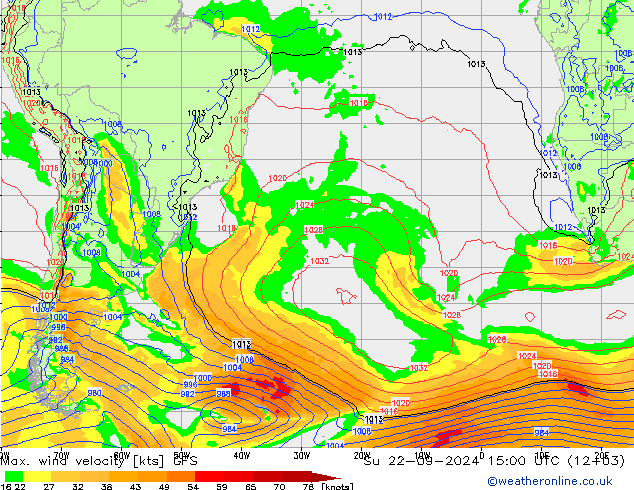 Windböen GFS So 22.09.2024 15 UTC