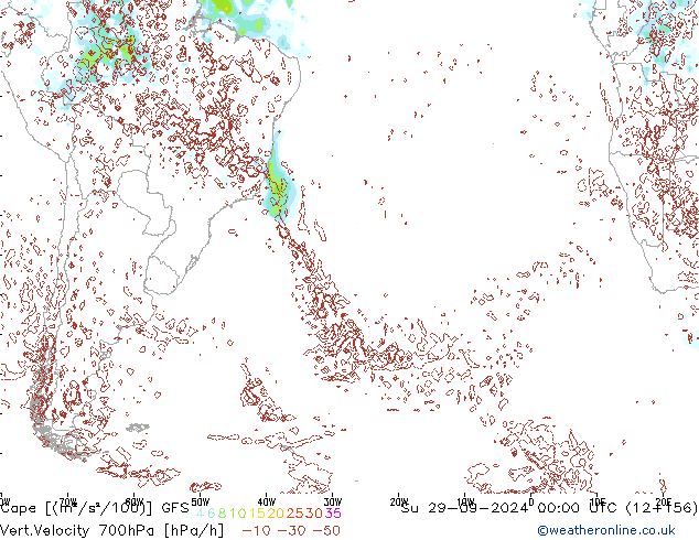 Cape GFS Paz 29.09.2024 00 UTC