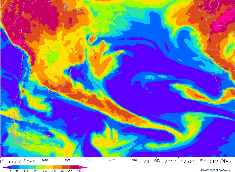 K-Index GFS Tu 24.09.2024 12 UTC