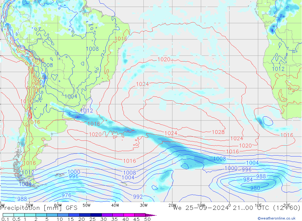 Precipitation GFS We 25.09.2024 00 UTC