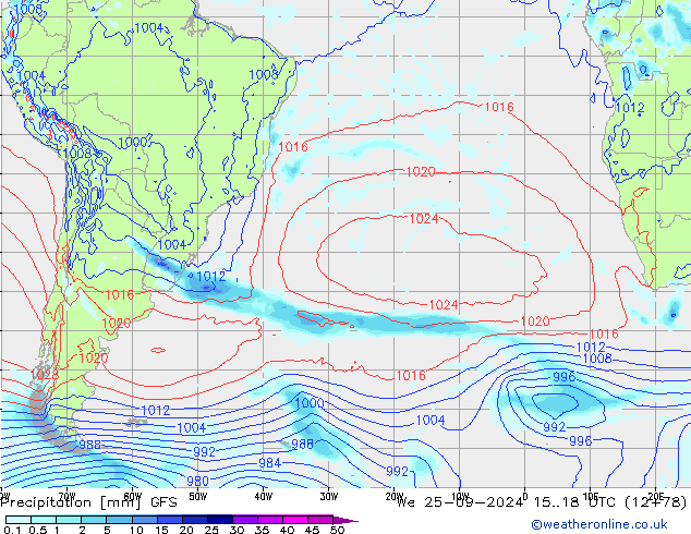 Precipitation GFS We 25.09.2024 18 UTC