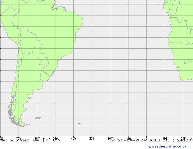 Wet bulb zero level GFS So 28.09.2024 06 UTC