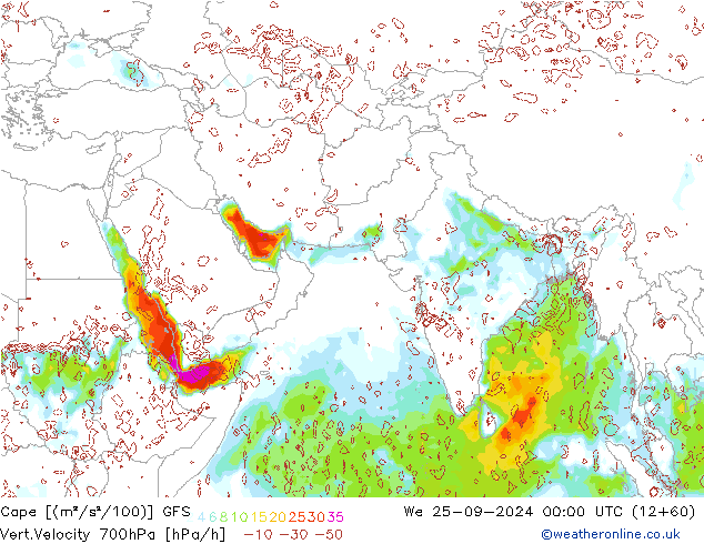 Cape GFS ср 25.09.2024 00 UTC