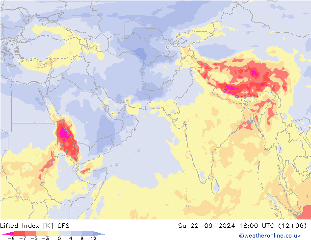 Lifted Index GFS September 2024