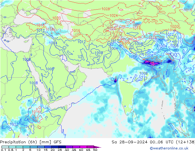 Z500/Rain (+SLP)/Z850 GFS so. 28.09.2024 06 UTC