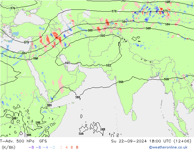 T-Adv. 500 hPa GFS dim 22.09.2024 18 UTC