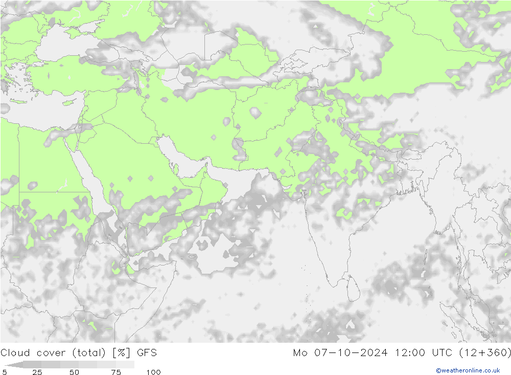 云 (总) GFS 星期一 07.10.2024 12 UTC