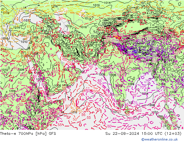 Theta-e 700hPa GFS September 2024