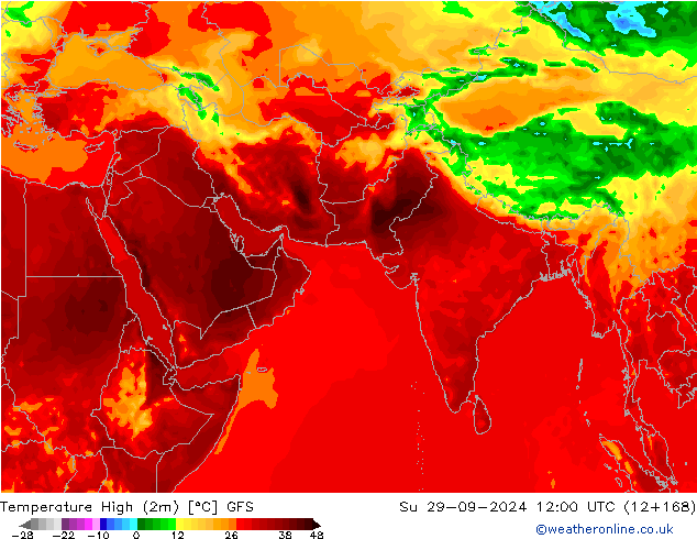 Maksimum Değer (2m) GFS Paz 29.09.2024 12 UTC