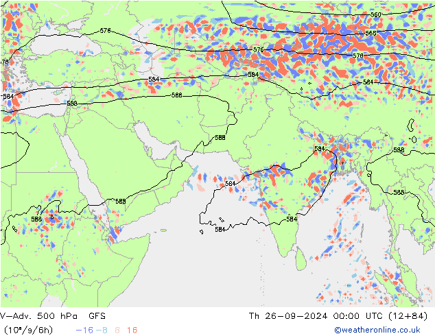 V-Adv. 500 hPa GFS Čt 26.09.2024 00 UTC