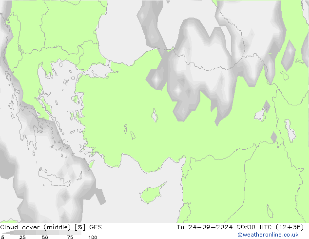 Bulutlar (orta) GFS Sa 24.09.2024 00 UTC