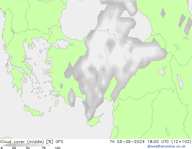 oblačnosti uprostřed GFS Čt 26.09.2024 18 UTC