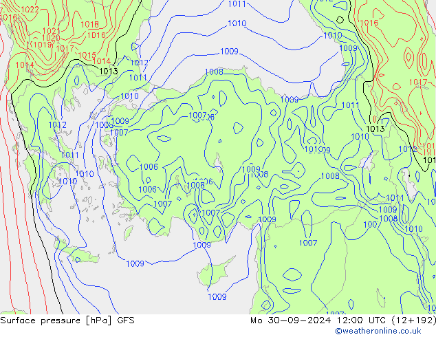 GFS: ma 30.09.2024 12 UTC