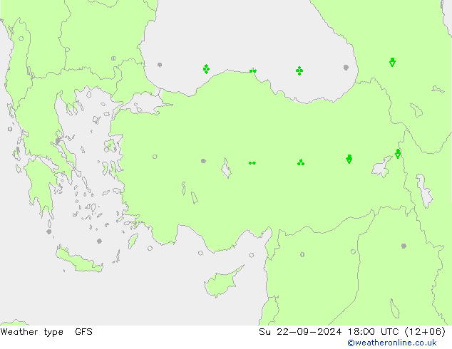 Tipo di precipitazione GFS dom 22.09.2024 18 UTC