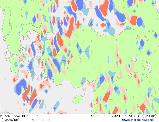 V-Adv. 850 hPa GFS Su 22.09.2024 18 UTC