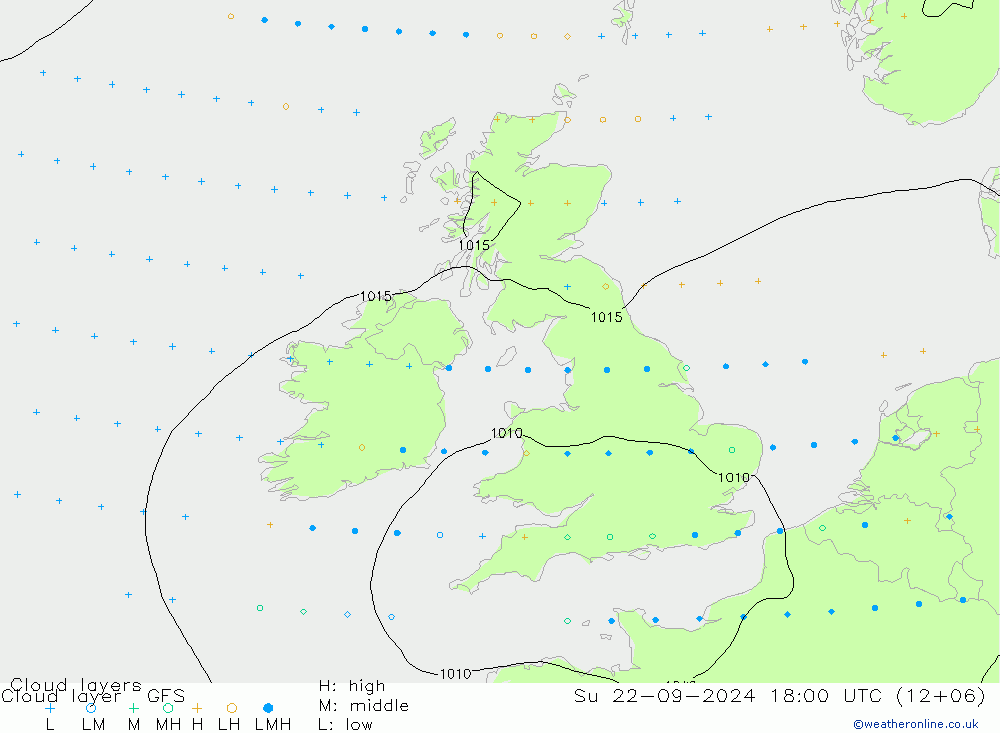 Cloud layer GFS Su 22.09.2024 18 UTC