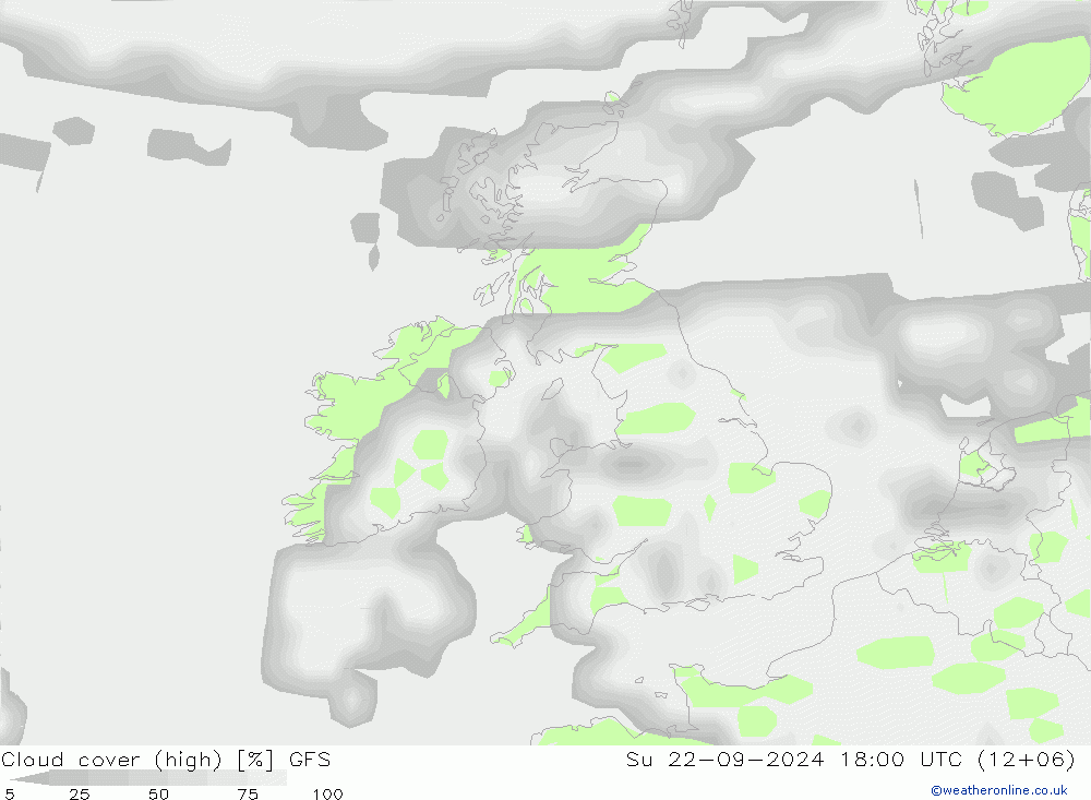 Wolken (hohe) GFS So 22.09.2024 18 UTC