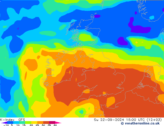 K-Index GFS dom 22.09.2024 15 UTC