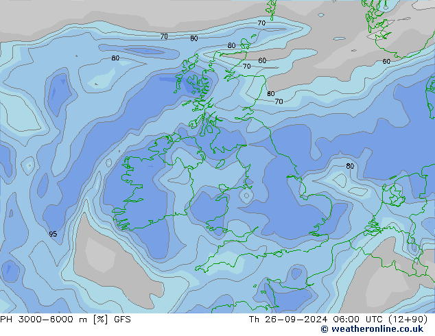 RH 3000-6000 m GFS Th 26.09.2024 06 UTC