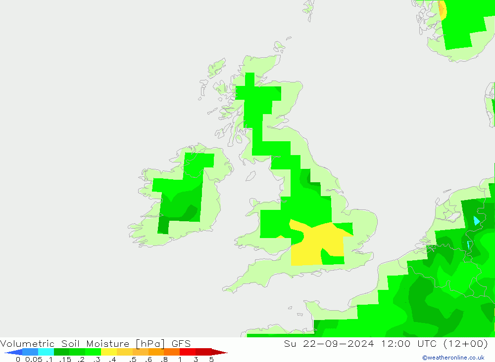 Volumetric Soil Moisture GFS Su 22.09.2024 12 UTC