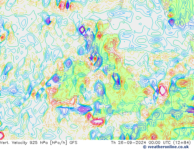 Vert. Velocity 925 гПа GFS чт 26.09.2024 00 UTC