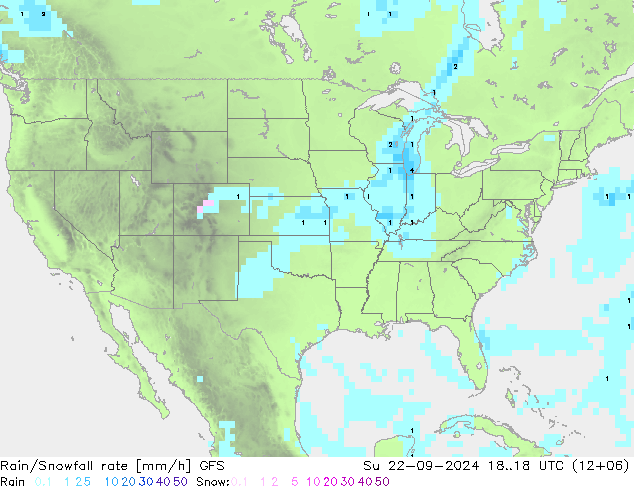 Regen/Sneeuwval GFS zo 22.09.2024 18 UTC