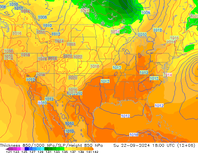 Thck 850-1000 hPa GFS Ne 22.09.2024 18 UTC