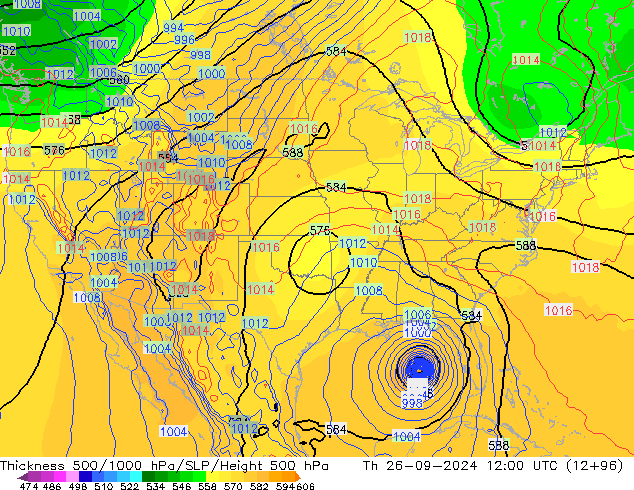 Thck 500-1000hPa GFS Th 26.09.2024 12 UTC