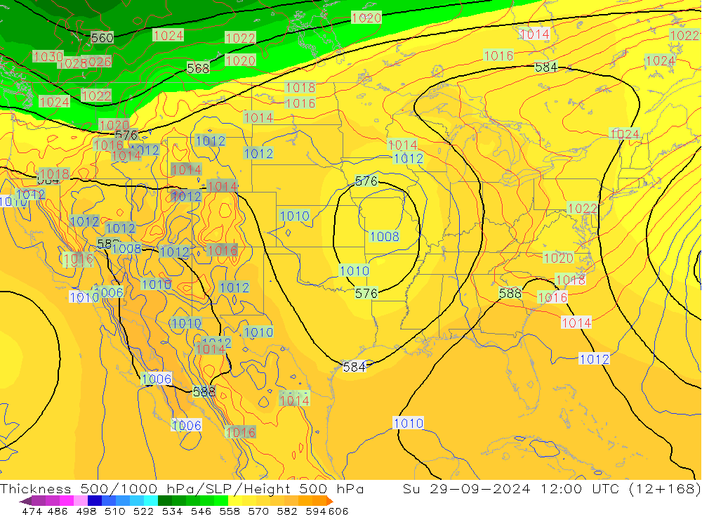 Thck 500-1000гПа GFS Вс 29.09.2024 12 UTC