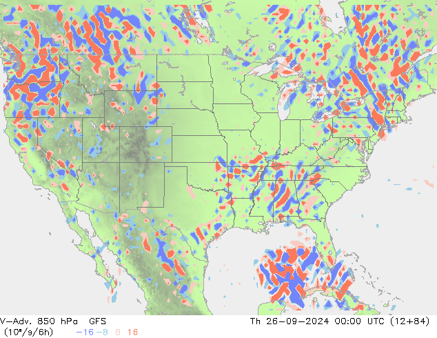 V-Adv. 850 hPa GFS Th 26.09.2024 00 UTC