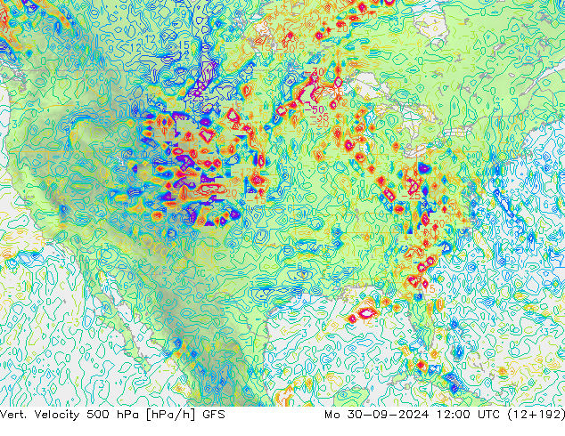 Vert. Velocity 500 гПа GFS пн 30.09.2024 12 UTC