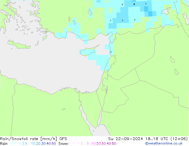 Regen/Schneefallrate GFS So 22.09.2024 18 UTC