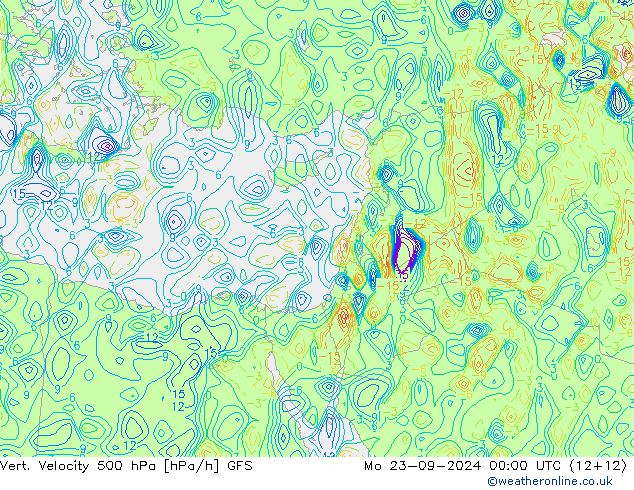 500 hPa Dikey Hız GFS Pzt 23.09.2024 00 UTC