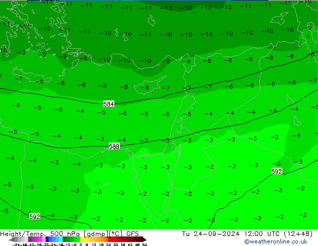 Z500/Rain (+SLP)/Z850 GFS mar 24.09.2024 12 UTC