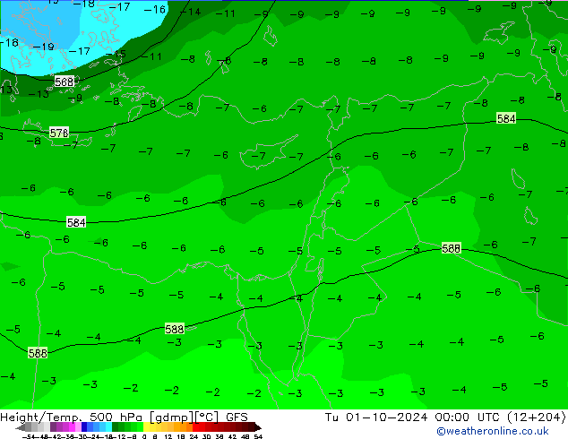 Z500/Rain (+SLP)/Z850 GFS mar 01.10.2024 00 UTC