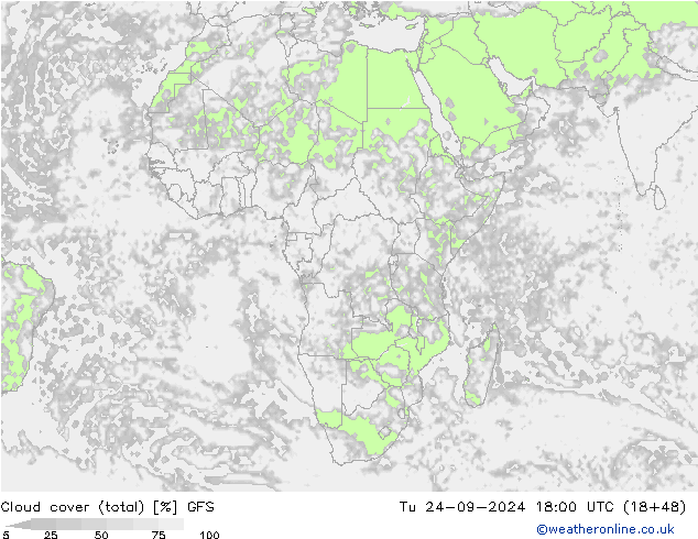 Nubes (total) GFS mar 24.09.2024 18 UTC