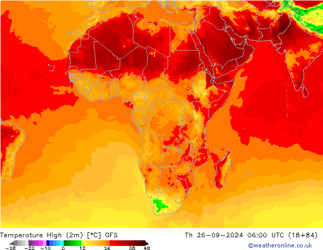 Maksimum Değer (2m) GFS Per 26.09.2024 06 UTC