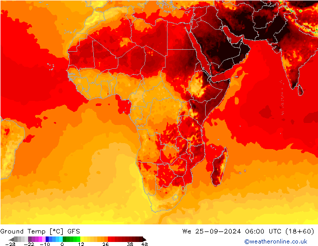 Bodemtemperatuur GFS wo 25.09.2024 06 UTC