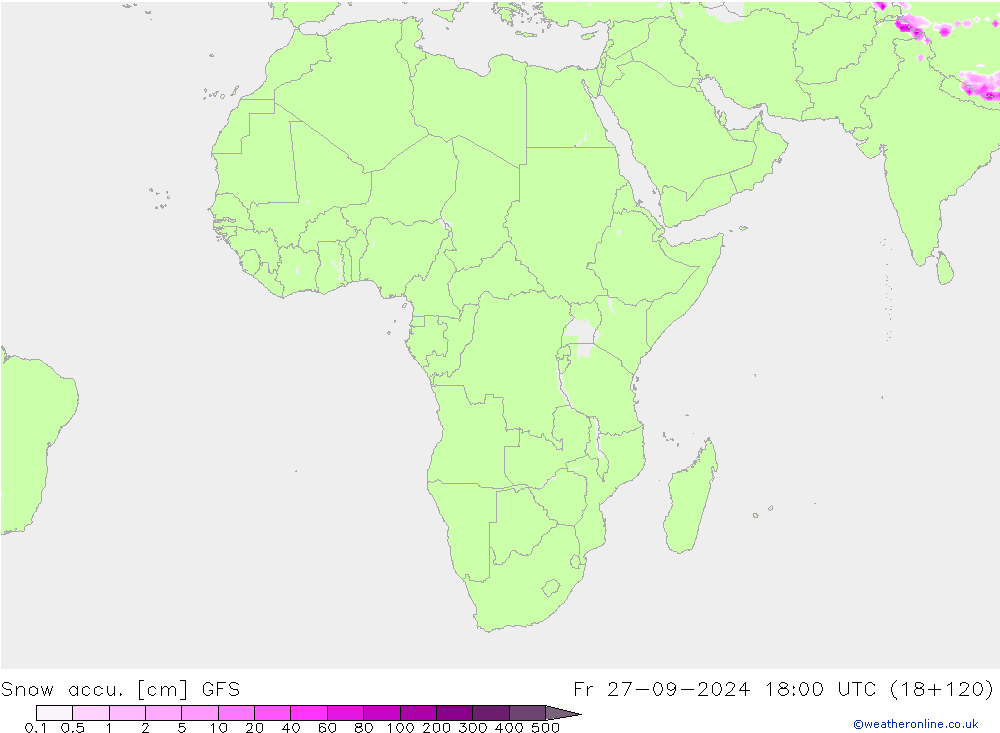 Snow accu. GFS Fr 27.09.2024 18 UTC