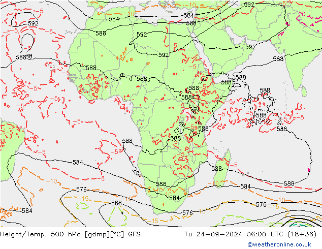 Z500/Rain (+SLP)/Z850 GFS wto. 24.09.2024 06 UTC