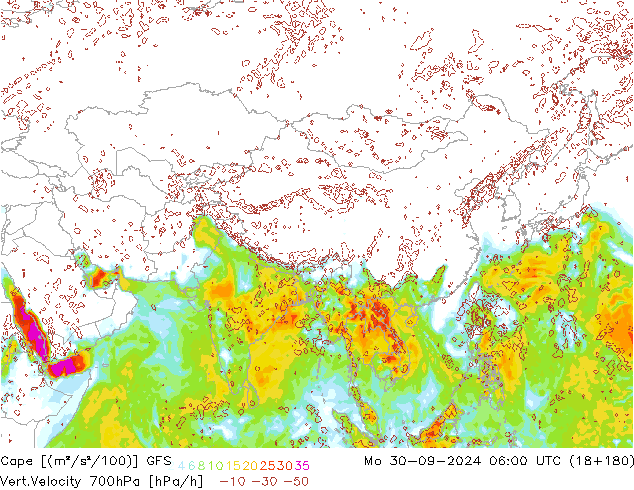 Cape GFS ma 30.09.2024 06 UTC