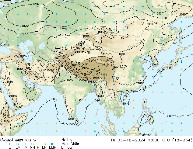 Wolkenschichten GFS Do 03.10.2024 18 UTC