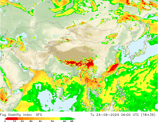 Fog Stability Index GFS Tu 24.09.2024 06 UTC