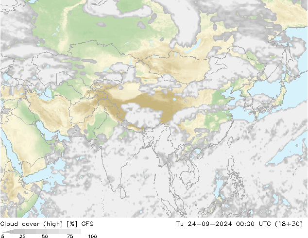 облака (средний) GFS вт 24.09.2024 00 UTC