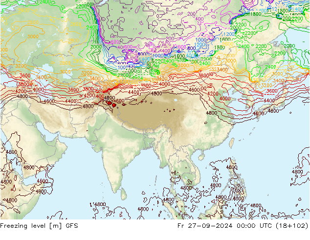 Freezing level GFS wrzesień 2024