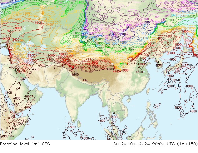 Freezing level GFS Su 29.09.2024 00 UTC